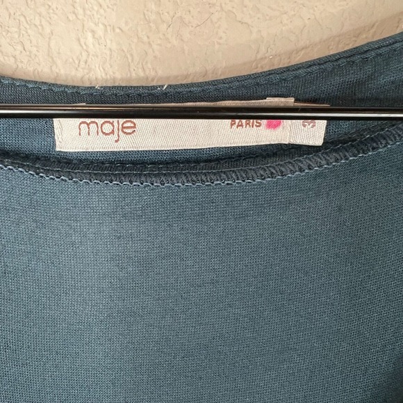 Maje Women Stunning Ruby Dress Sleeveless Scoop Neck Navy Blue Size 3 - Picture 7 of 11